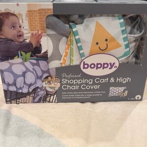 Boppy Preferred Shopping Cart & High Chair Cover - Gray, White, Orange